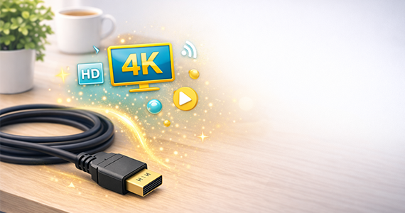 کابل HDMI روی میز